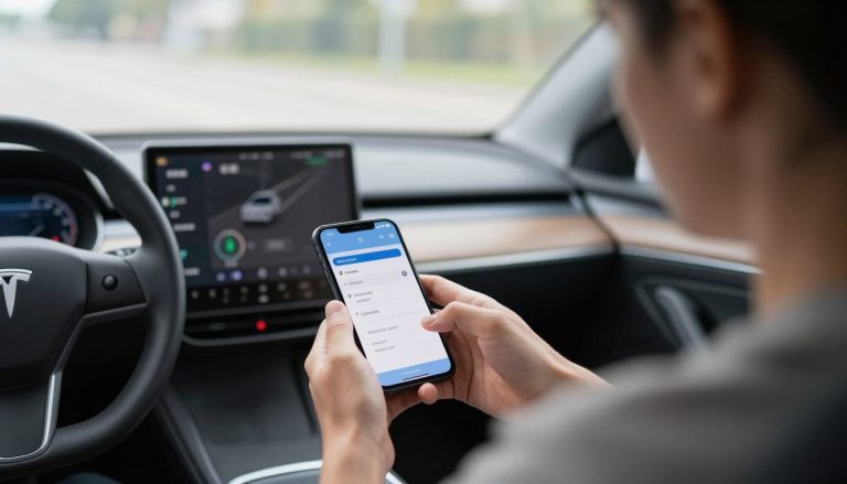 kierowca sprawdza punkty karne na telefonie
